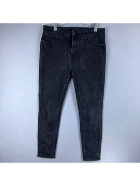 Free Assembly Skinny Jeans High Rise Womens Size 16 Stretch Denim Black